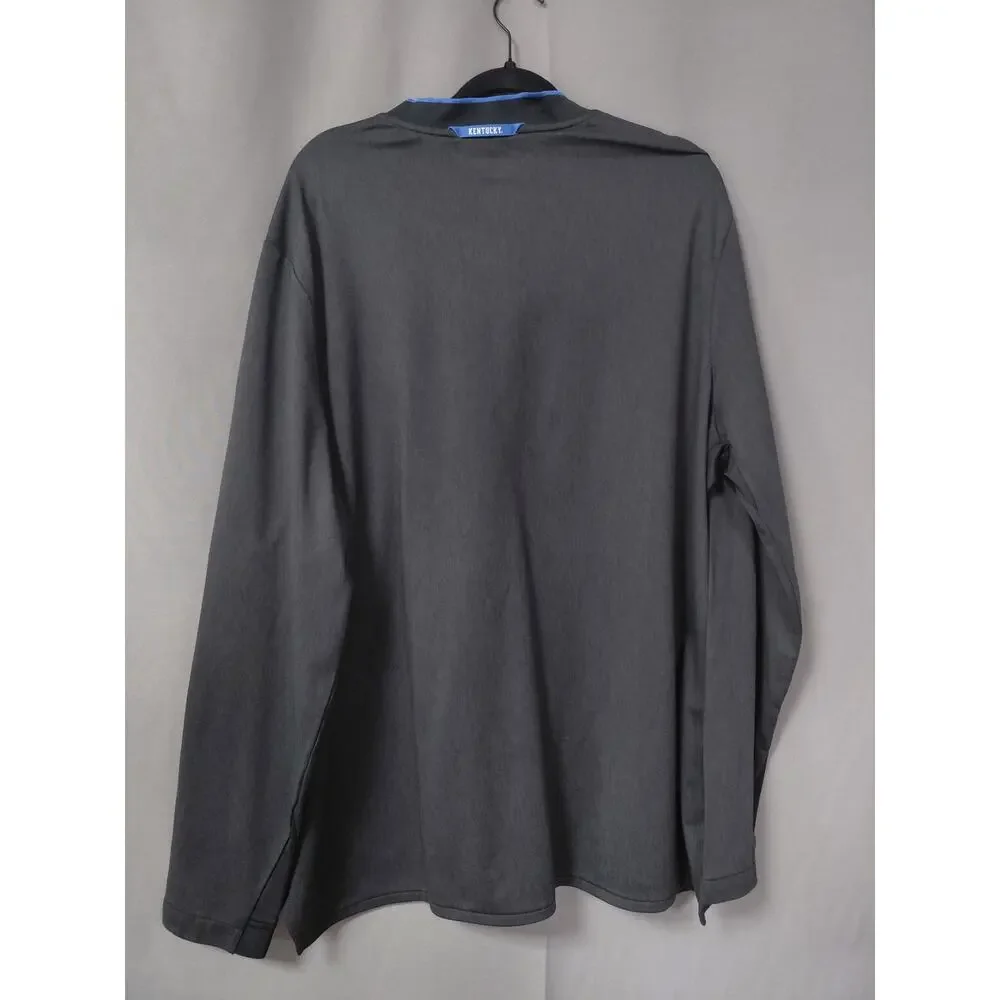 Nike Gray Collared Knit Half Zip Graphic Sweatshirt Men Size XXL